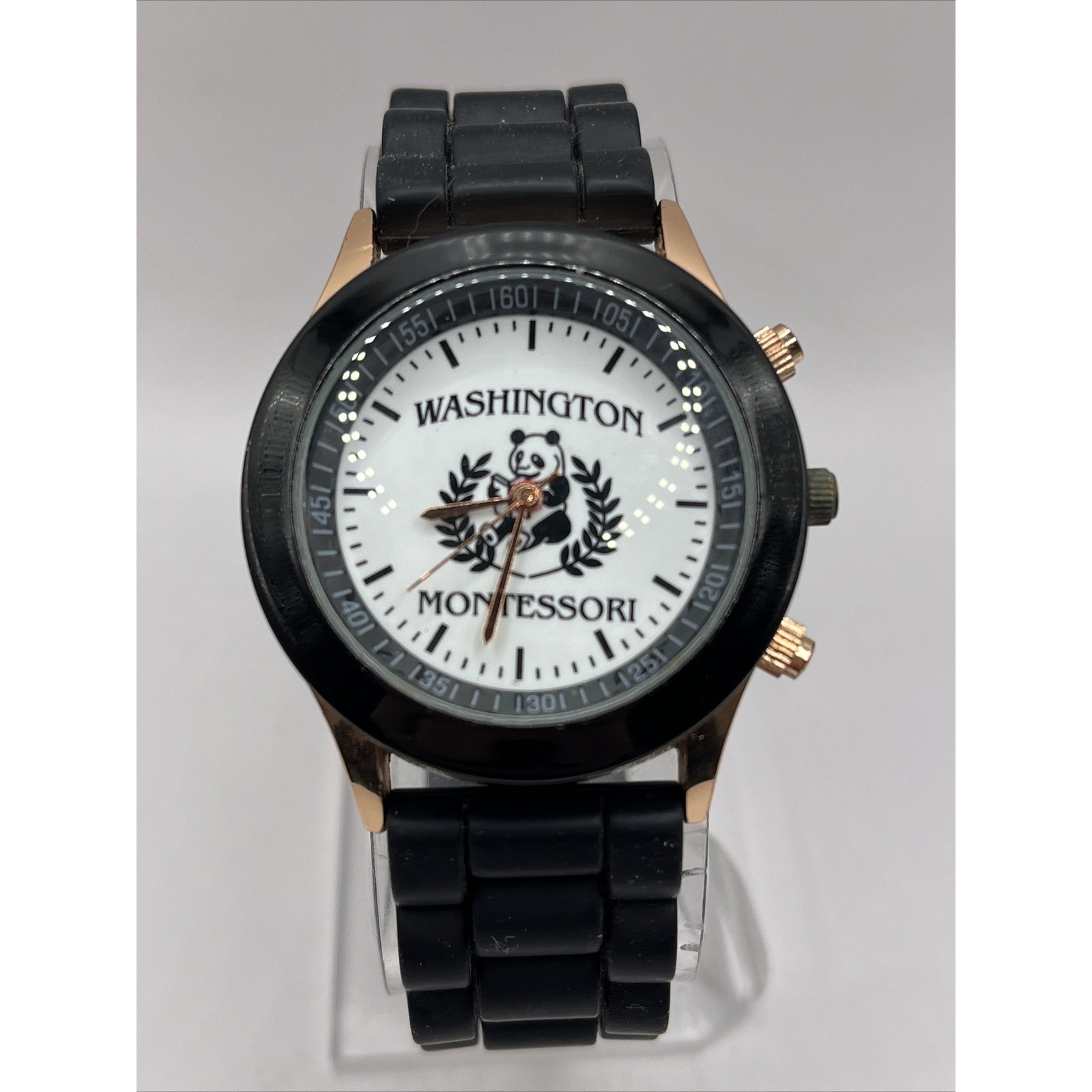 Washington Montessori Quartz Watch Black Silicone Band- New Battery